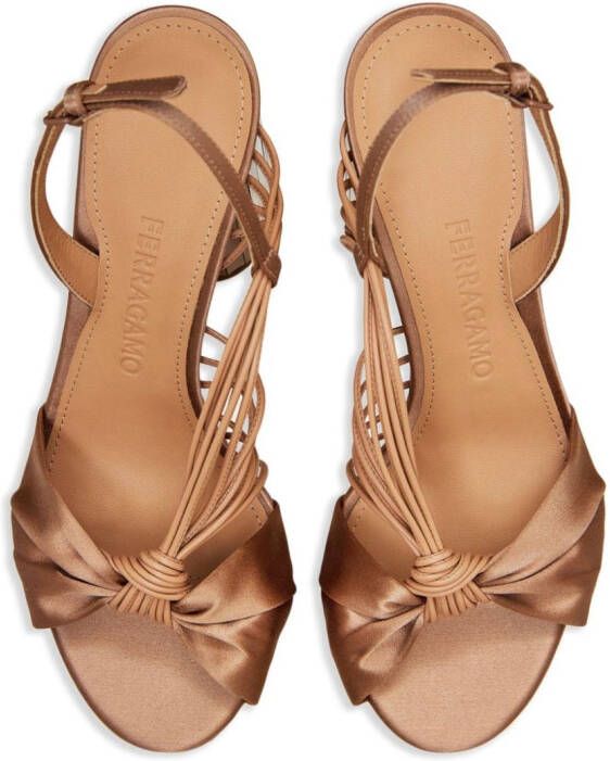 Ferragamo 125mm mirrored platform sandals Neutrals