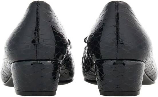 Ferragamo 30mm bow-detailing leather pumps Black