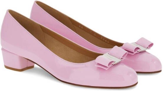 Ferragamo 30mm Vara-bow ballerina shoes Pink