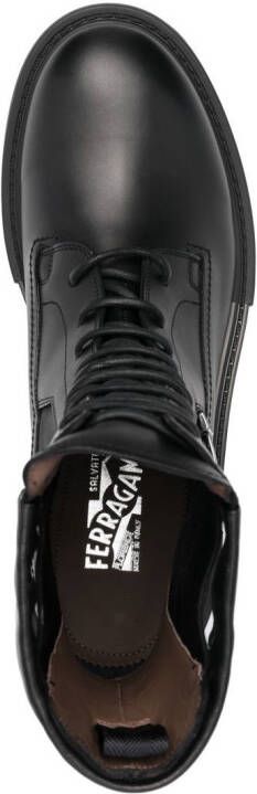 Ferragamo 40mm lace-up leather combat boots Black