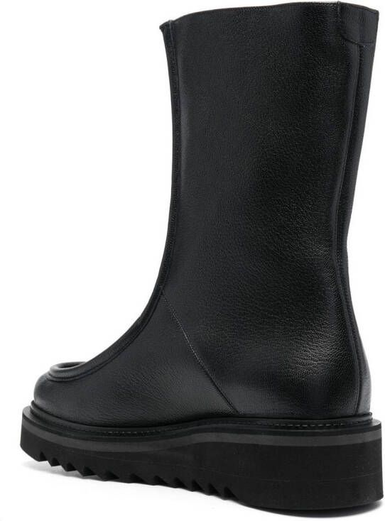 Ferragamo 50mm zip-front leather boots Black