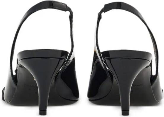 Ferragamo 55mm bow-detail patent leather pumps Black