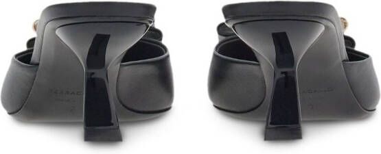 Ferragamo 55mm double bow-detail leather mules Black