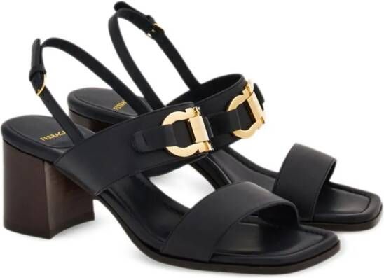 Ferragamo 55mm Gancini-buckle leather sandals Black