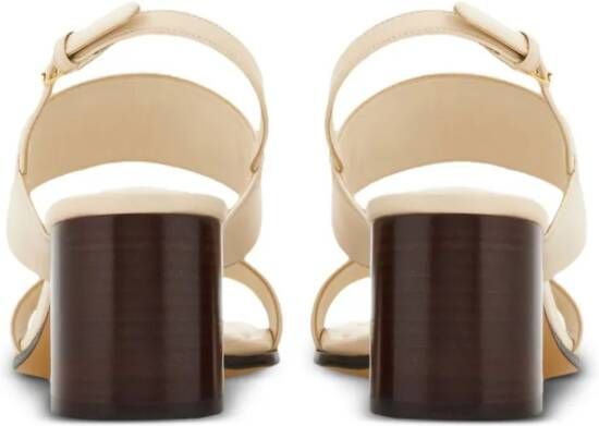 Ferragamo 55mm Gancini-buckle leather sandals Neutrals