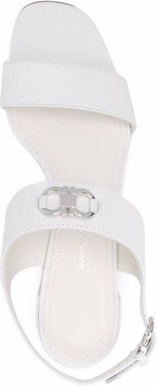Ferragamo 55mm Gancini logo-plaque sandals White