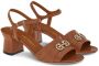 Ferragamo 55mm leather Gancini plaque sandals Brown - Thumbnail 2