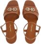 Ferragamo 55mm leather Gancini plaque sandals Brown - Thumbnail 4