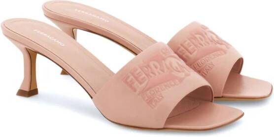 Ferragamo 55mm padded leather mules Pink