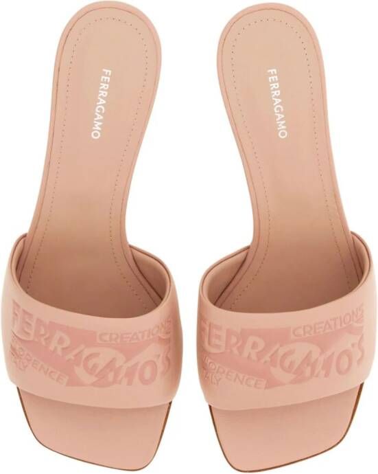 Ferragamo 55mm padded leather mules Pink