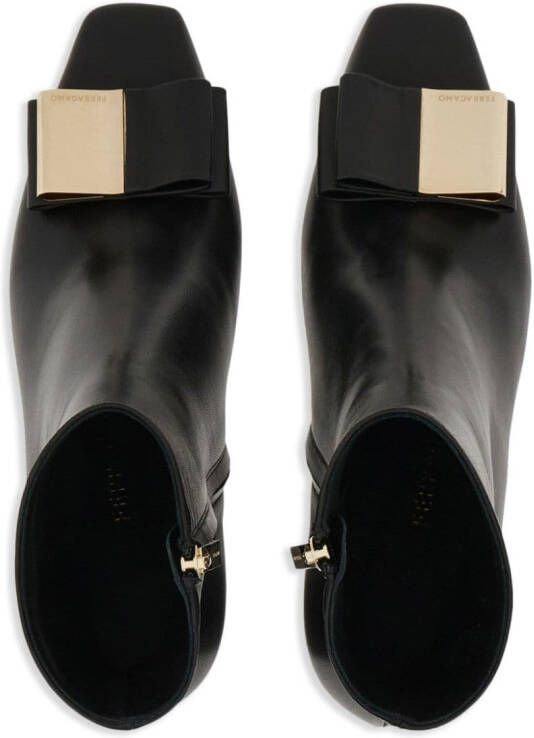 Ferragamo 60mm bow-detail ankle boots Black