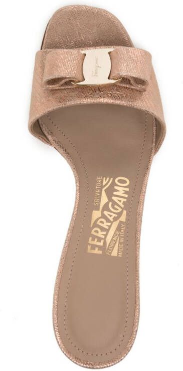 Ferragamo 60mm bow-detail leather sandals Brown