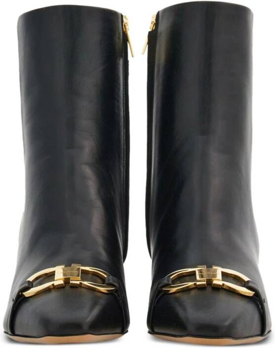 Ferragamo 60mm Gancini-buckle leather ankle boots Black