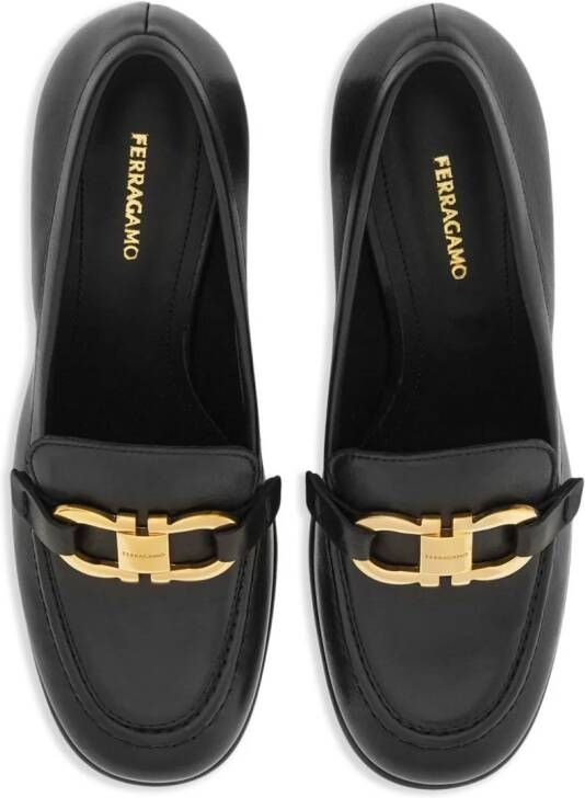 Ferragamo 60mm Gancini-ornament loafer pumps Black