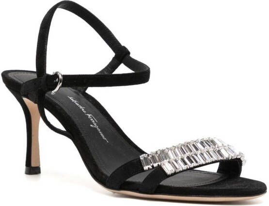 Ferragamo 70mm crystal-embellished sandals Black