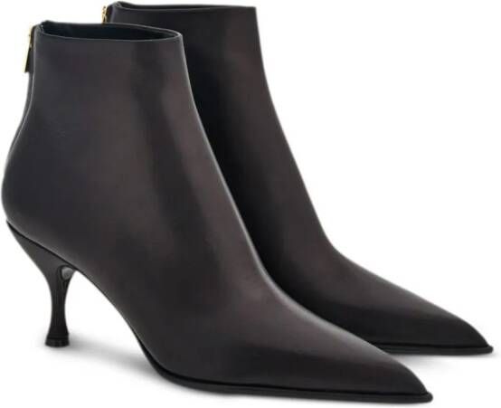 Ferragamo 70mm leather ankle boots Black