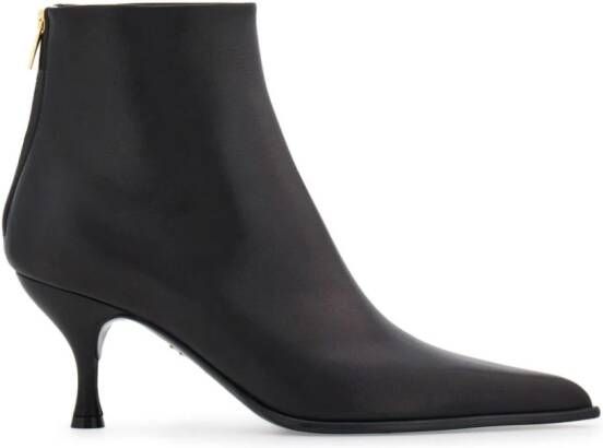 Ferragamo 70mm leather ankle boots Black