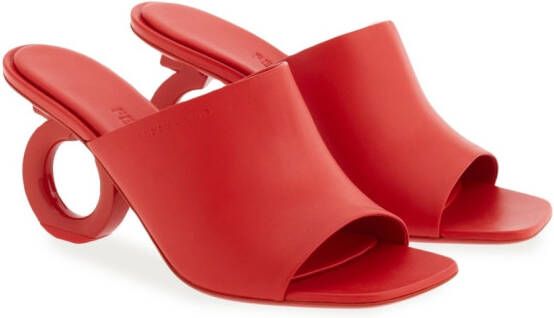 Ferragamo 70mm open-toe sculpted-heel mules Red