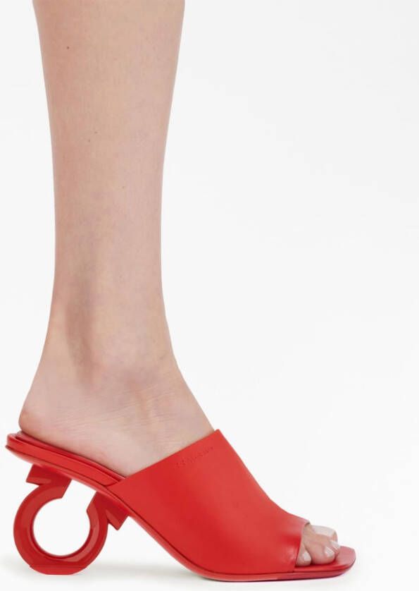 Ferragamo 70mm open-toe sculpted-heel mules Red