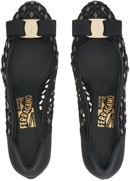 Ferragamo 70mm Vara bow pump shoes Black