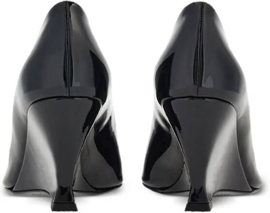Ferragamo 70mm wedge-heel leather pumps Black