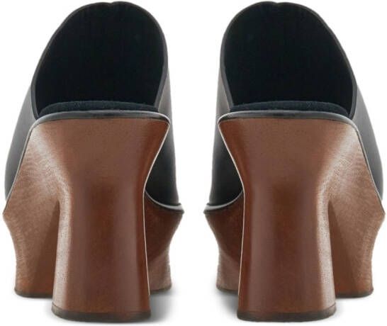 Ferragamo 85mm leather wedge sandals Black