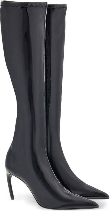 Ferragamo 85mm patent-leather boots Black
