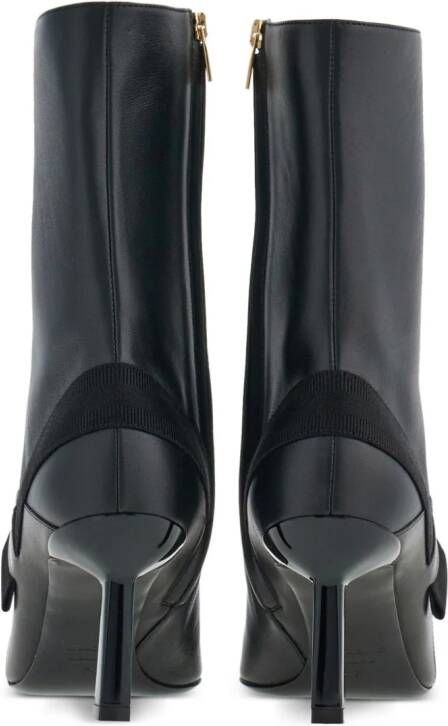 Ferragamo 85mm Vara-bow leather ankle boots Black