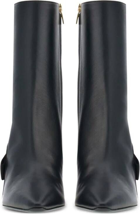 Ferragamo 85mm Vara-bow leather ankle boots Black