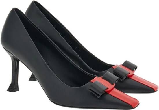 Ferragamo 85mm Vara bow leather pumps Black