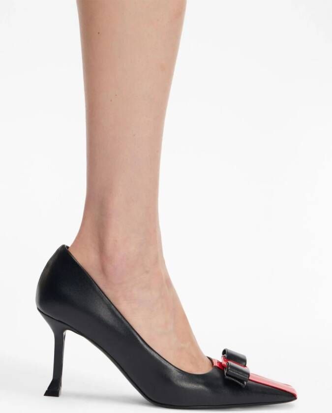 Ferragamo 85mm Vara bow leather pumps Black