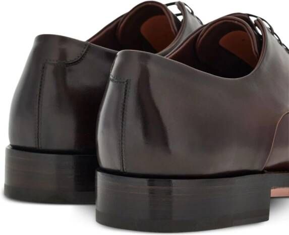 Ferragamo almond-toe leather derby shoes Brown