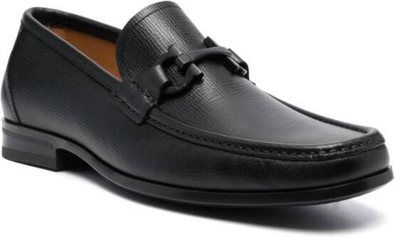 Ferragamo almond-toe leather loafers Black