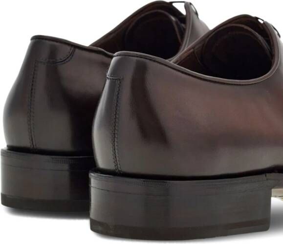 Ferragamo almond-toe leather oxford shoes Brown