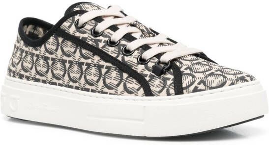 Ferragamo Anson Gancini-jacquard sneakers Neutrals