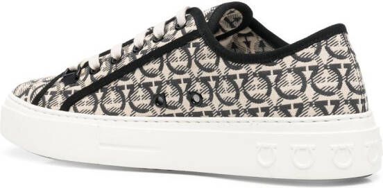 Ferragamo Anson Gancini-jacquard sneakers Neutrals