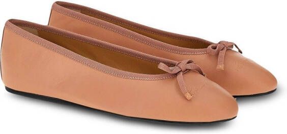 Ferragamo bow-detail ballet flats Neutrals