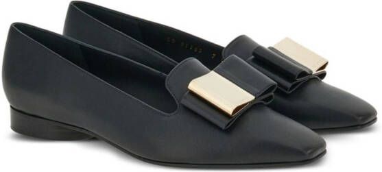 Ferragamo bow-detail lambskin loafers Black