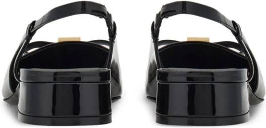Ferragamo bow-detail leather pumps Black