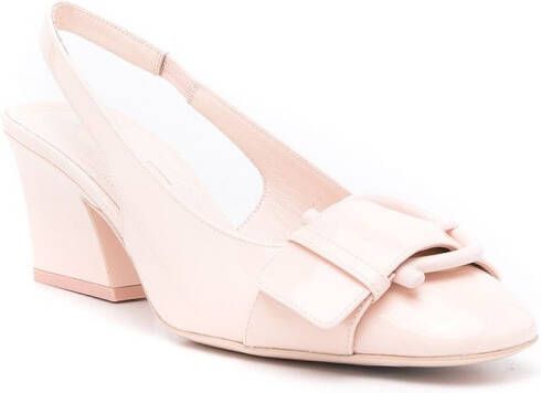 Ferragamo bow-detail leather pumps Neutrals