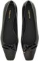 Ferragamo bow-detailing leather ballerina shoes Black - Thumbnail 4