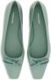 Ferragamo bow-detailing leather ballerina shoes Green - Thumbnail 4