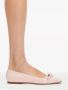 Ferragamo bow-detailing leather ballerina shoes Pink - Thumbnail 5