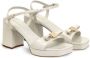 Ferragamo bow-embellished 75mm leather platform sandals White - Thumbnail 2