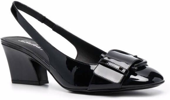 Ferragamo Briget 55 patent leather slingback pumps Black
