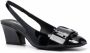 Ferragamo Briget 55 patent leather slingback pumps Black - Thumbnail 2