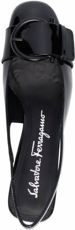 Ferragamo Briget 55 patent leather slingback pumps Black