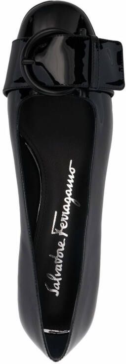 Ferragamo buckle-detail ballerina pumps Black