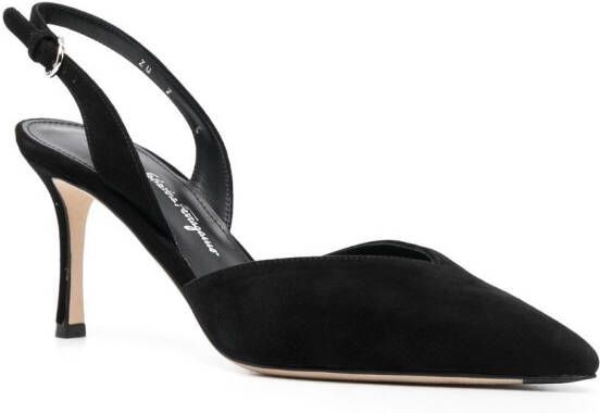 Ferragamo buckle-fastening 80mm heeled pumps Black