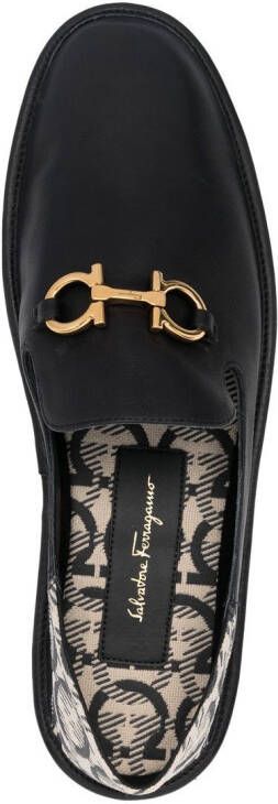 Ferragamo buckled leather loafers Black